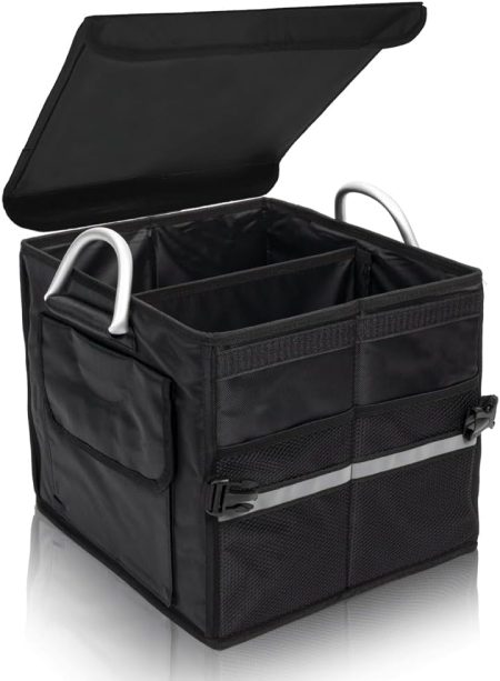 28L Foldable Trunk Organizer with Lid Black