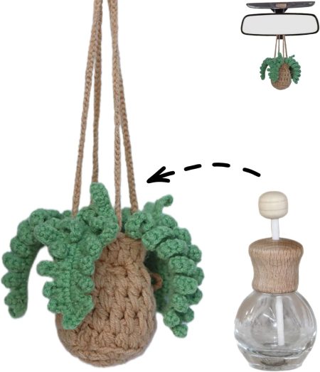 Crochet Potted Plant Car Diffuser 12ml Refillable