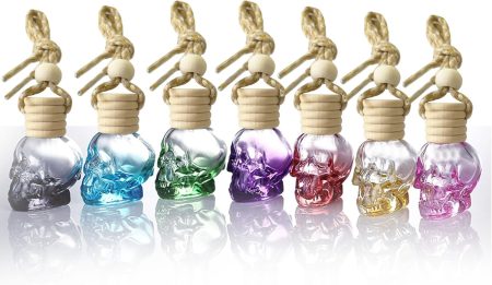 7-Pack Mini 10ml Skull Perfume Bottle Hanging