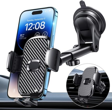 Military-Grade 360掳 Suction 3-in-1 Phone Holder