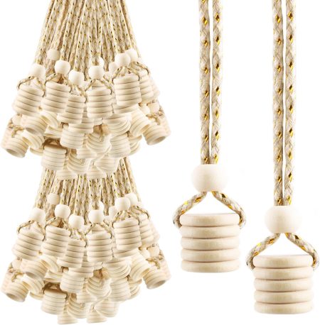 100-Pack Car Perfume Bottle Wooden Caps with String