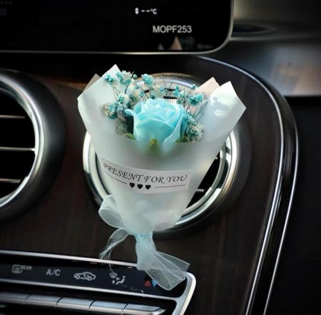 Blue Rose Dried Flower Car Vent Clip Diffuser