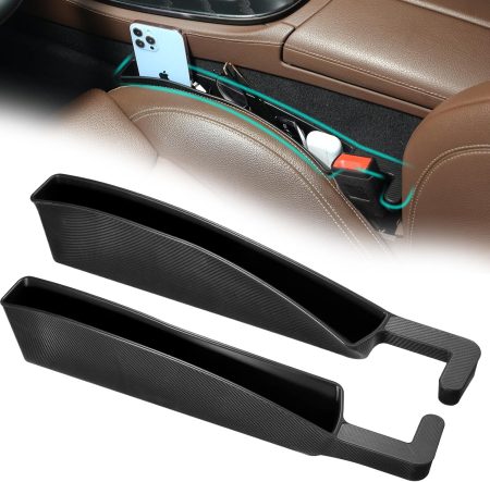 2-Pack Black Seat Gap Filler Storage Box